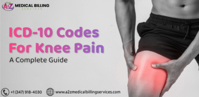Man holding knee with highlighted pain area – ICD-10 codes for knee pain medical billing guide