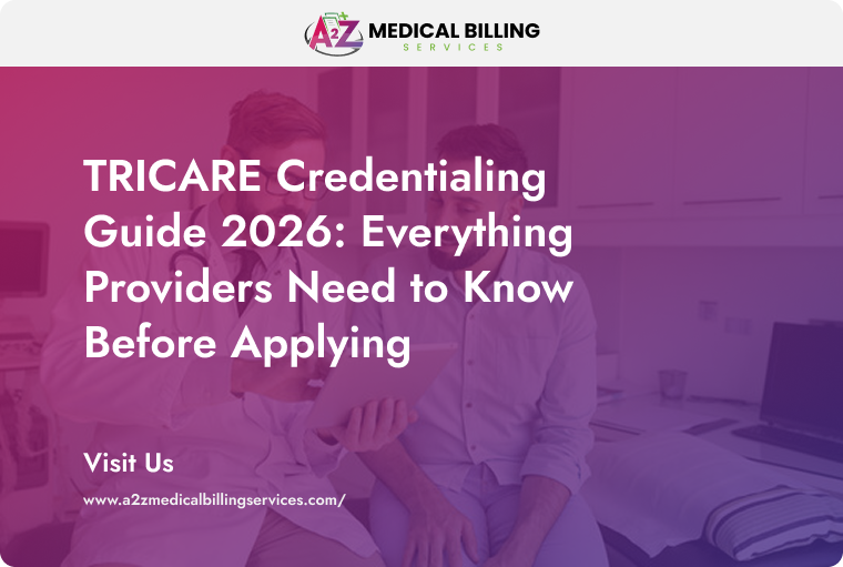 Healthcare provider reviewing credentialing documents and enrollment requirements for TRICARE network participation and provider approval in 2026.